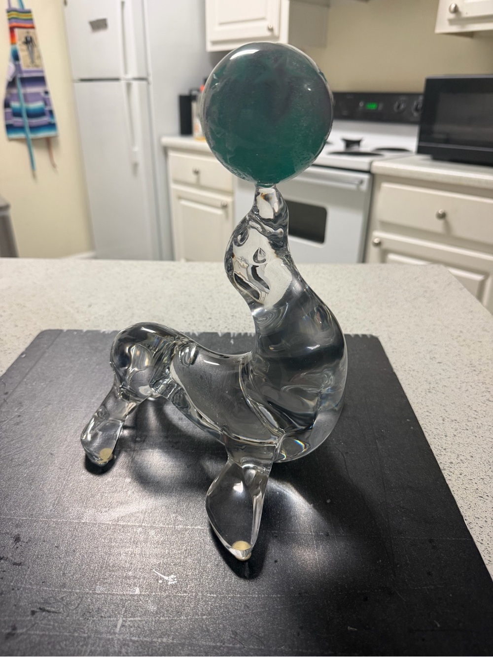 Daum France Crystal Sea Lion 11in Pate De Verre